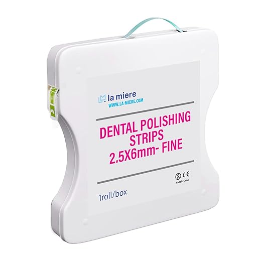 LA MIERE 4mm x 6M Dental Polishing Strips, Abrasive Finishing, Interproximal Teeth Cleaning Care, WhiteningWhitening Polish Strips, Deep Sanding and Grinding (Super Fine 1Box)