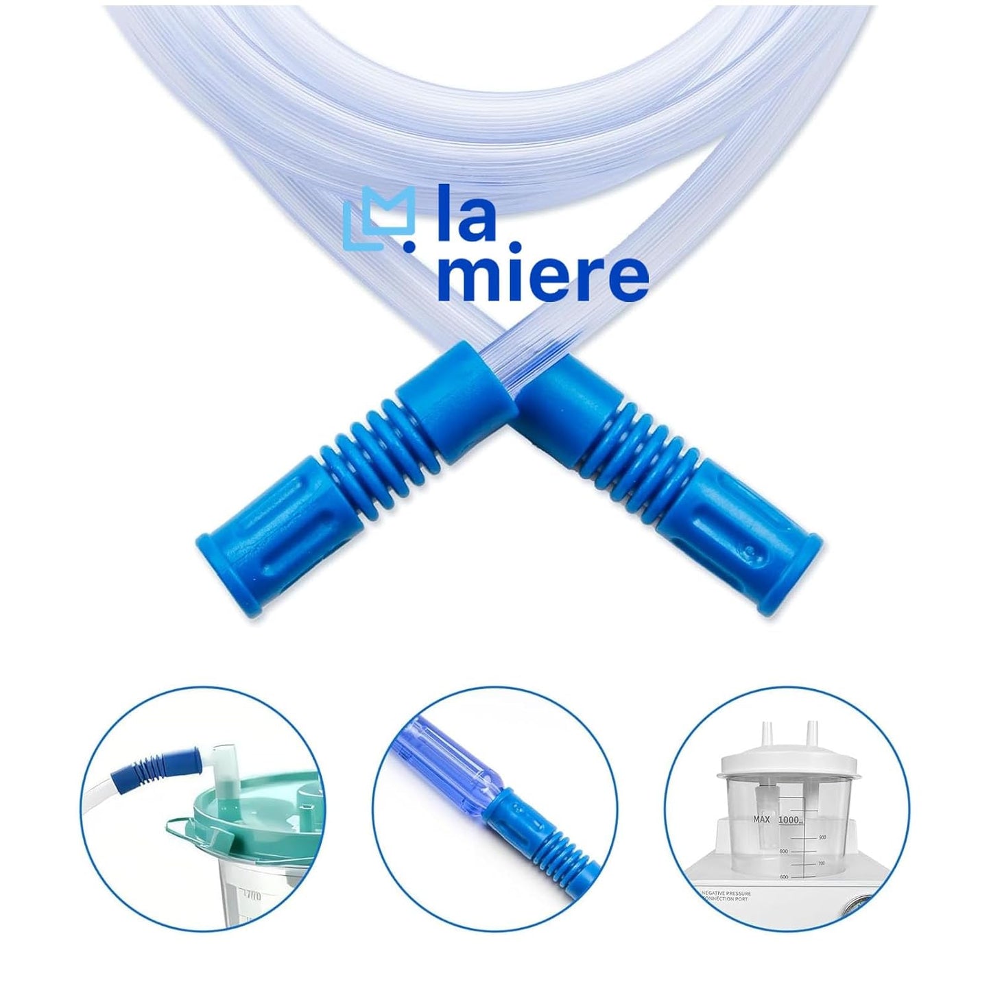 Suction Connection Tube, Surgical Aspiration Tube (F28)+ Yankauers Tips 6' X 1/4” ID, 1PC