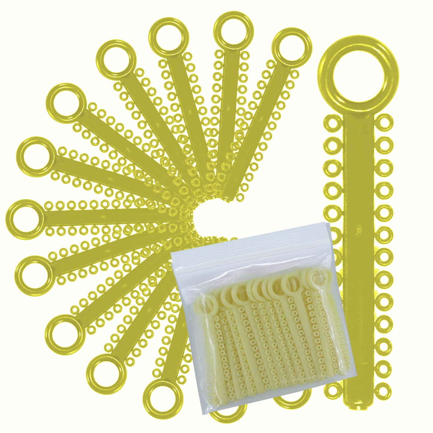 Power Sticks Ligature Ties Orthodontic Ligature O-Ties, Elastic Ligature Bands, Elastic ties O-Rings Elastic Bands for Braces 26 ties on each stick