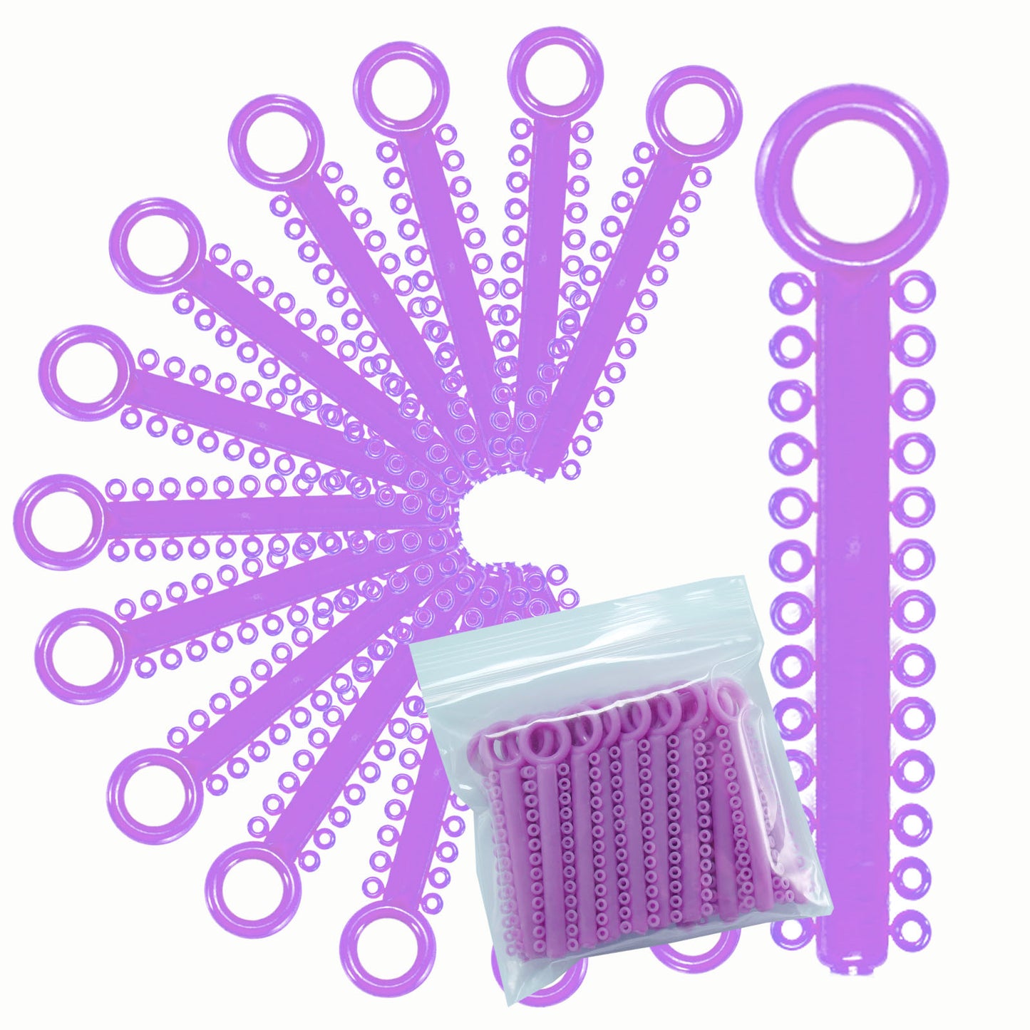 Power Sticks Ligature Ties Orthodontic Ligature O-Ties, Elastic Ligature Bands, Elastic ties O-Rings Elastic Bands for Braces 26 ties on each stick