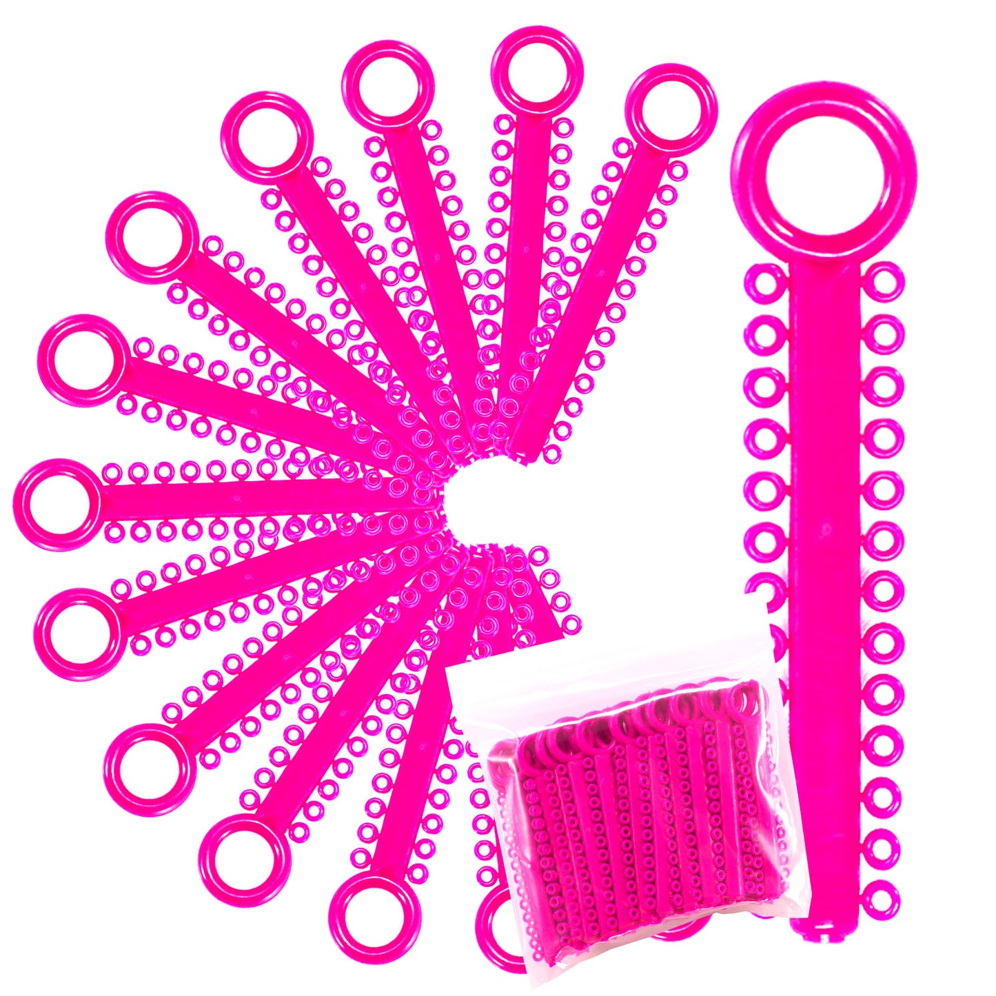 Power Sticks Ligature Ties Orthodontic Ligature O-Ties, Elastic Ligature Bands, Elastic ties O-Rings Elastic Bands for Braces 26 ties on each stick