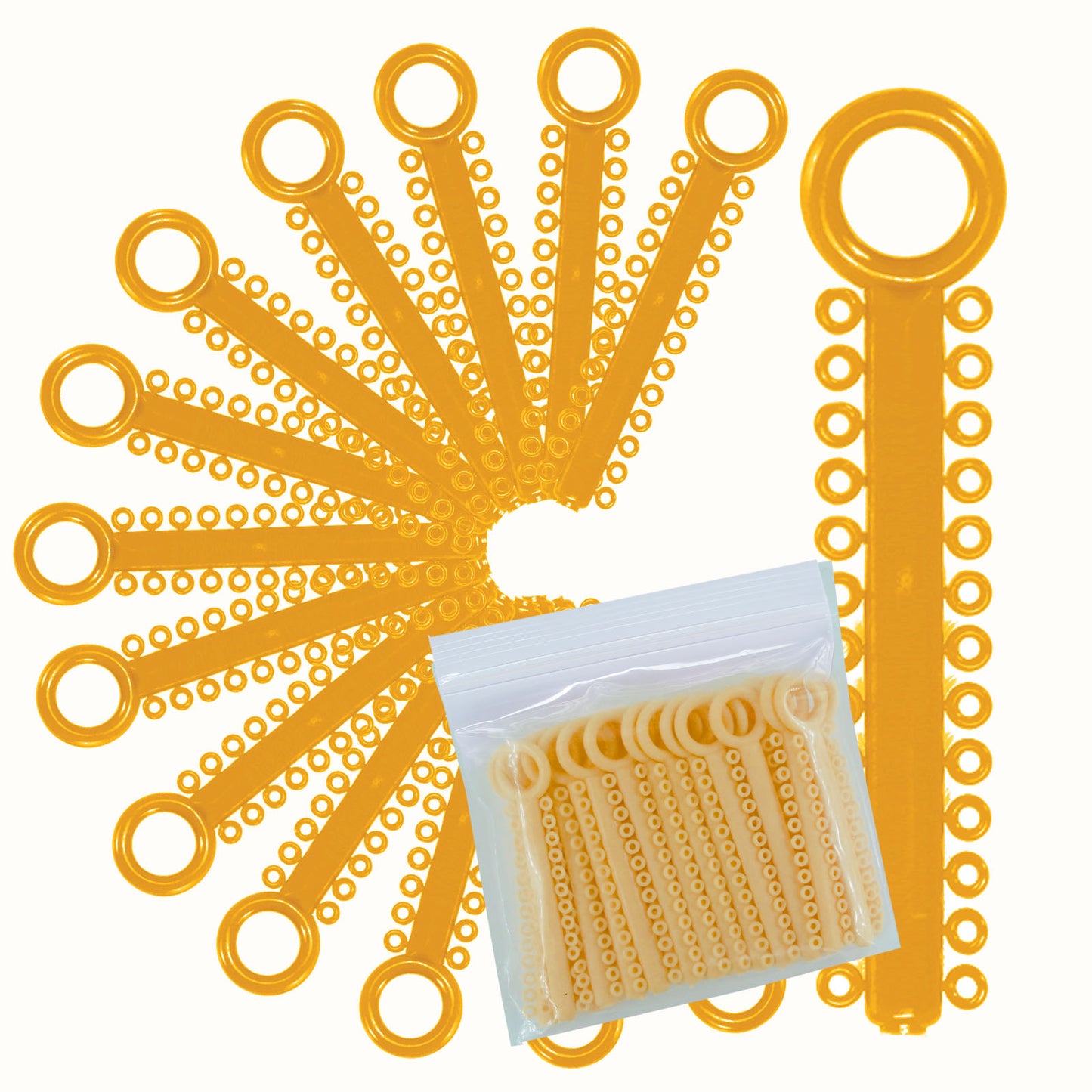 Power Sticks Ligature Ties Orthodontic Ligature O-Ties, Elastic Ligature Bands, Elastic ties O-Rings Elastic Bands for Braces 26 ties on each stick