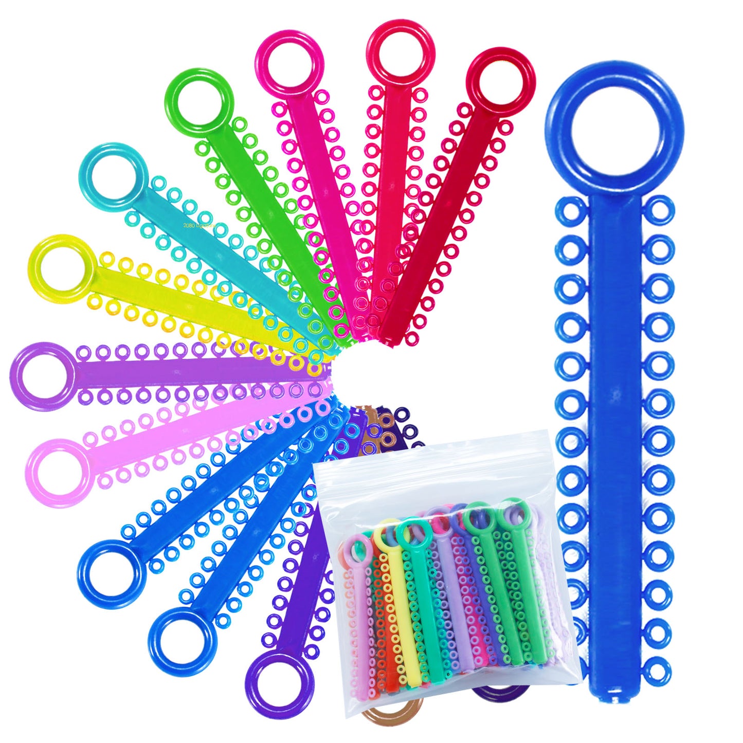 Power Sticks Ligature Ties Orthodontic Ligature O-Ties, Elastic Ligature Bands, Elastic ties O-Rings Elastic Bands for Braces 26 ties on each stick