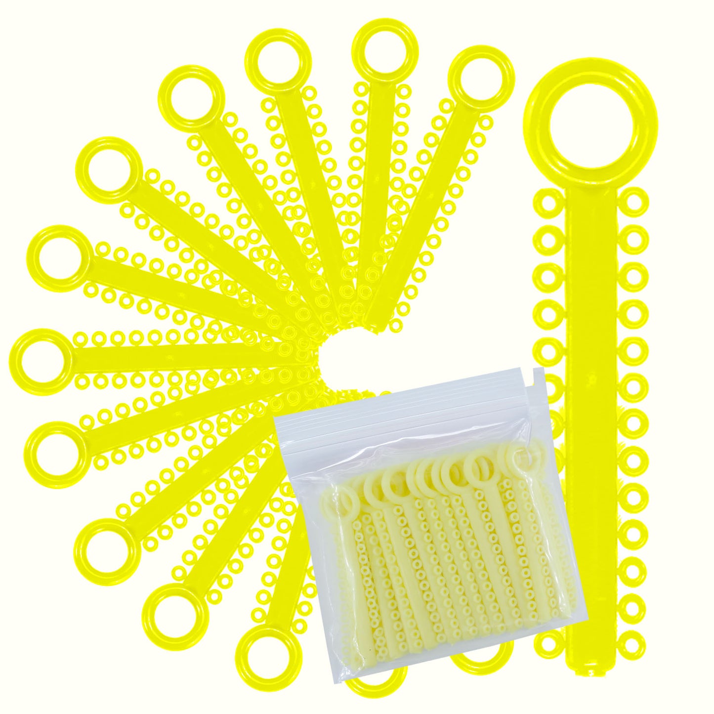 Power Sticks Ligature Ties Orthodontic Ligature O-Ties, Elastic Ligature Bands, Elastic ties O-Rings Elastic Bands for Braces 26 ties on each stick