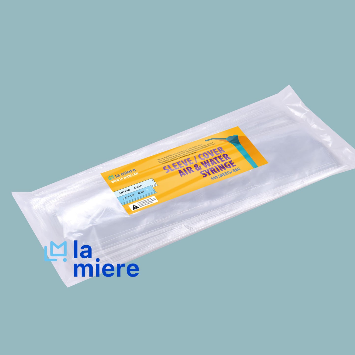 Blue Refill 500/PK 2.5 inch X 10 inch Air and Water Syringe Sleeve, Precut Opening Syringe Sleeve,3 -Way Syringes
