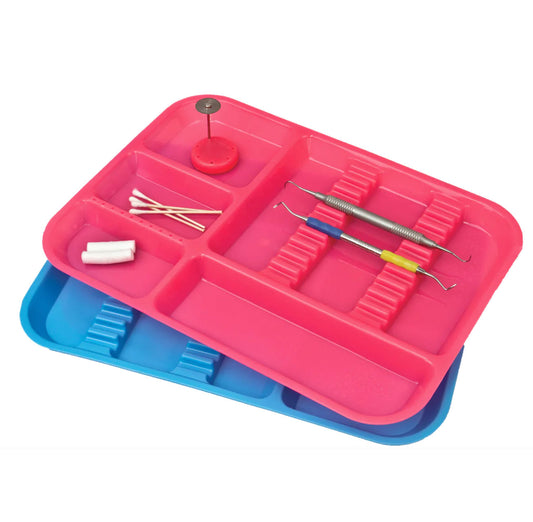 Dental Instrument Divided Tray, Autoclavable Divided Setup Tray, Divided Separate B-Lok Divided Tray, Size B (Ritter) - Plastic, 13-3/8" x 9-5/8" x 7/8"